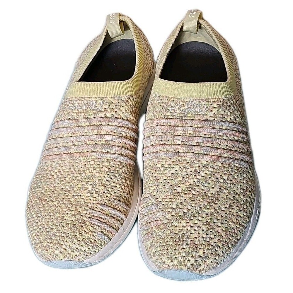 KURU Stride Slip On Mesh Knit Yellow Comfort Walking Women's Shoes Size 7.5